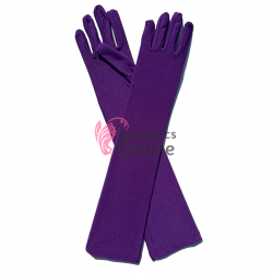 Manusi elegante din spandex simple Lungi MNS021CC - Mov